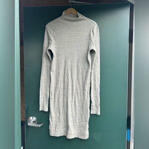 bassike Gray Long Sleeve Dress stretchy